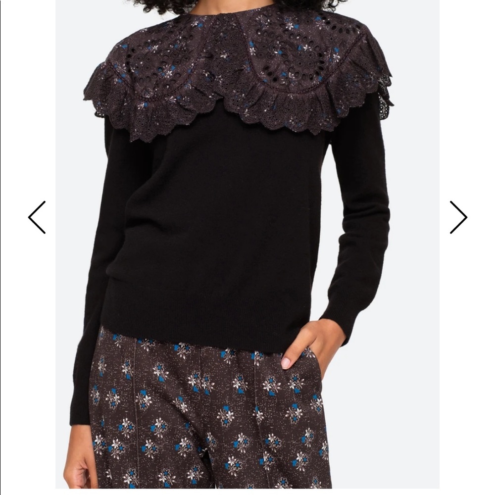 Sea New York Embroidered Collar with Sweater